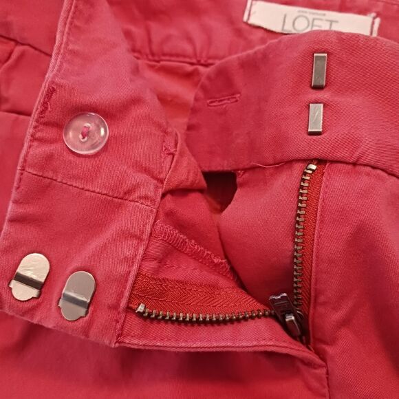 LOFT Cotton Cropped Pants Khaki - Picture 8 of 9